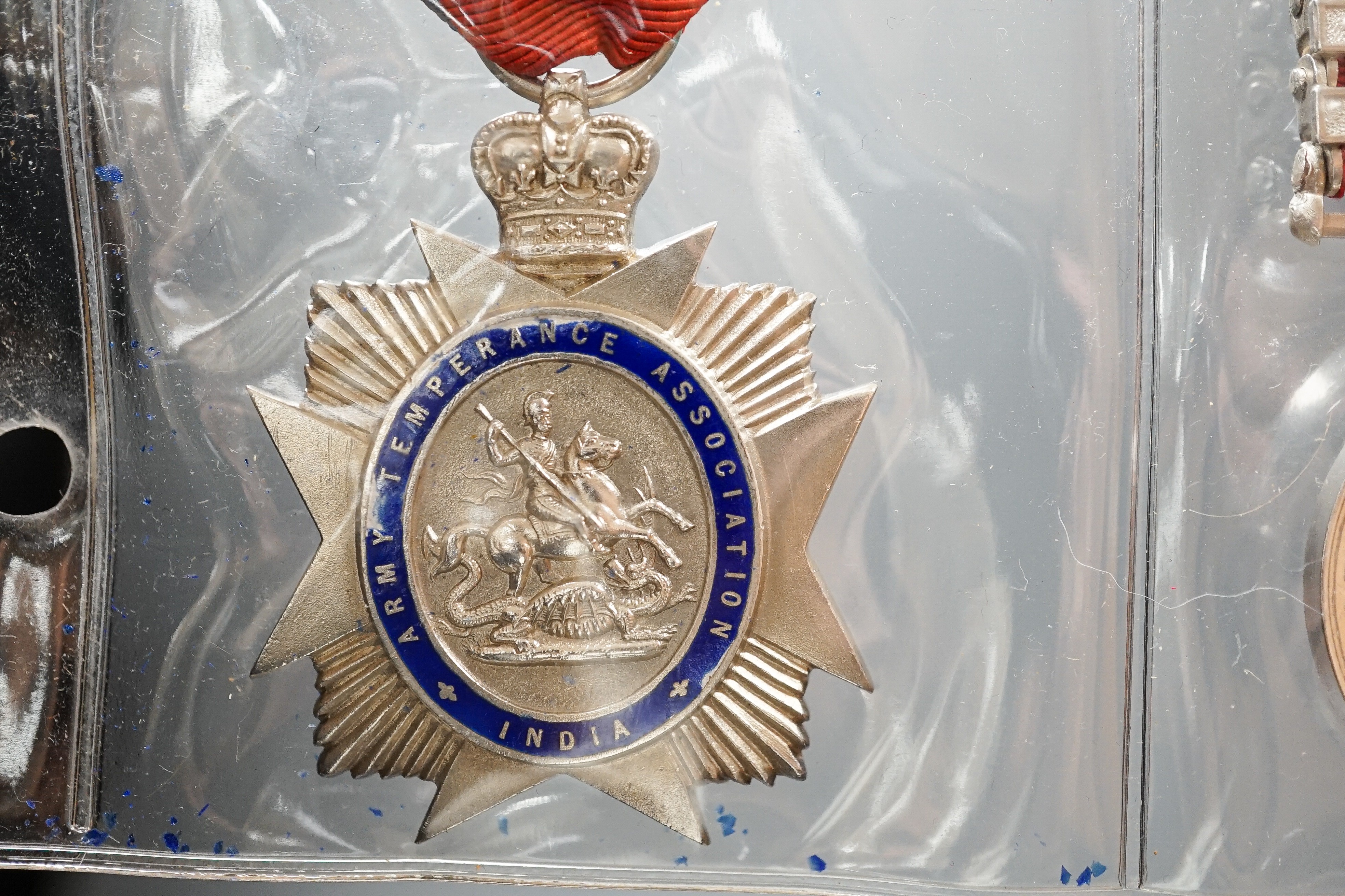 Six military associated medals to include - QSA with four clasps to 184 PTE. T. GRIFFITHS C.I.V., George V Territorial Force Efficiency Medal to 314 SJT. E.H. BARTON 25/ CYC.BN. LOND. REGT. (25th County of London Cyclist